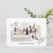 Beige Aesthetic Photo Holiday Card シーズンカード (スタンド正面)