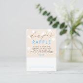 Beige and Blue Diaper Raffle Baby Shower Tickets エンクロージャーカード (スタンド正面)