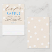 Beige and Blue Diaper Raffle Baby Shower Tickets エンクロージャーカード (正面/裏面)