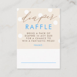 Beige and Blue Diaper Raffle Baby Shower Tickets エンクロージャーカード
