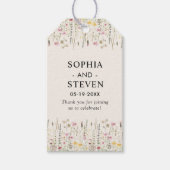 Beige and Boho Wildflower Wedding  ギフトタグ (正面)