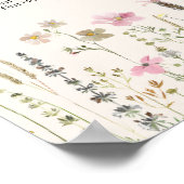 Beige and Boho Wildflower Wedding ポスター (角)
