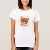 Beige and Brown Cute Illustrative Tシャツ (正面)
