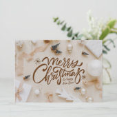 Beige and Brown Minimalist Christmas & New Year シーズンカード (スタンド正面)