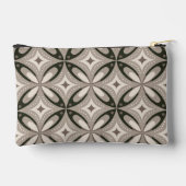 Beige and Brown Retro circular shapes アクセサリーポーチ (裏面)