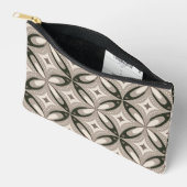 Beige and Brown Retro circular shapes アクセサリーポーチ (見開き)