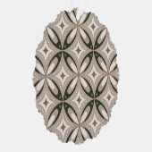 Beige and Brown Retro circular shapes オーナメントカード (右)