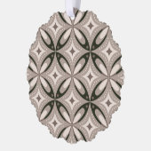 Beige and Brown Retro circular shapes オーナメントカード (左)