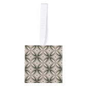 Beige and Brown Retro circular shapes キューブオーナメント (正面)