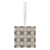 Beige and Brown Retro circular shapes キューブオーナメント (右)