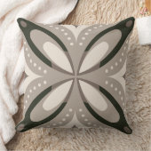 Beige and Brown Retro circular shapes クッション (ブランケット)