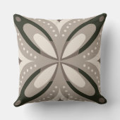 Beige and Brown Retro circular shapes クッション (裏面)