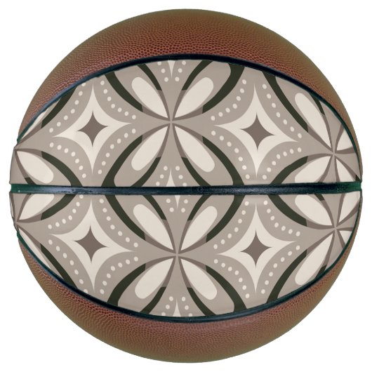 Beige and Brown Retro circular shapes バスケットボール (正面)