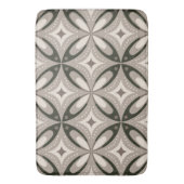 Beige and Brown Retro circular shapes バスマット (正面縦)