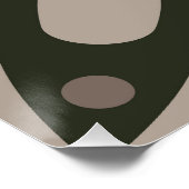 Beige and Brown Retro circular shapes ポスター (コーナー)