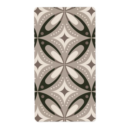 Beige and Brown Retro circular shapes ラベル (正面)