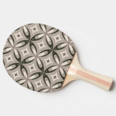Beige and Brown Retro circular shapes 卓球ラケット (横)