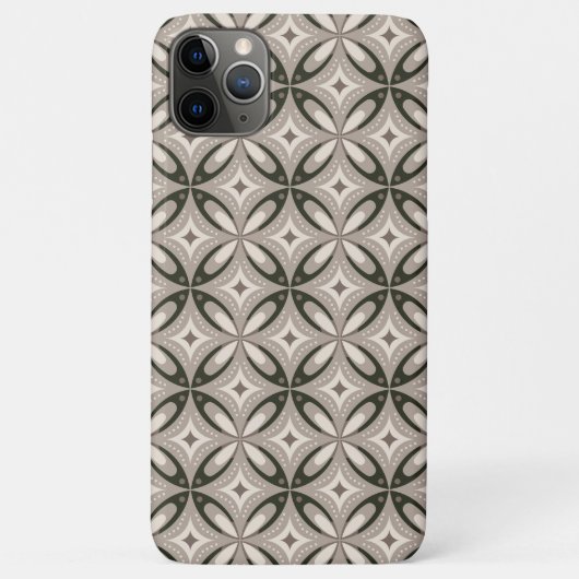 Beige and Brown Retro circular shapes Case-Mate iPhoneケース (裏面)