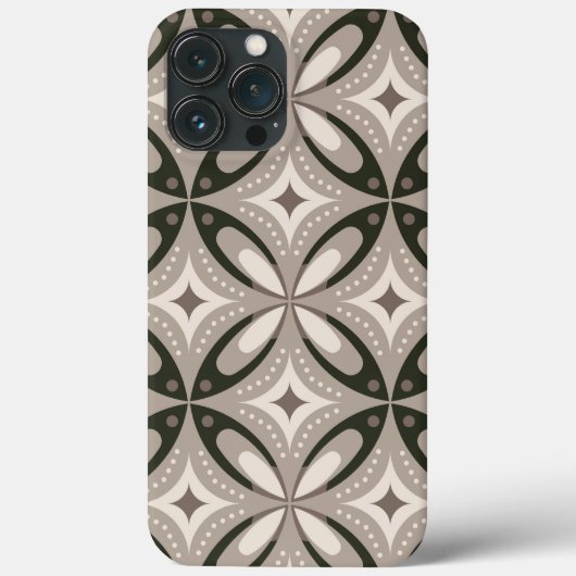 Beige and Brown Retro circular shapes Case-Mate iPhoneケース (裏面)