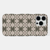 Beige and Brown Retro circular shapes iPhoneケース (裏面横)