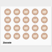Beige and Brown Retro Thank You Circle Sticker ラウンドシール (シート)