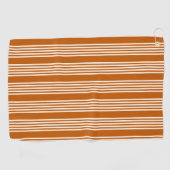 Beige and burnt orange five stripe pattern ゴルフタオル (横)