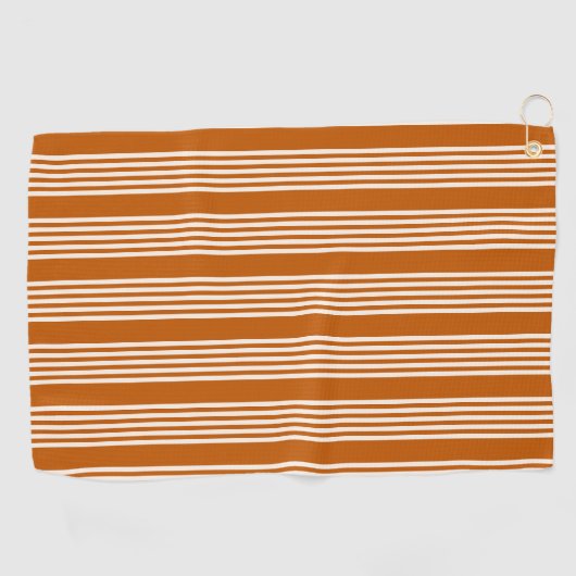 Beige and burnt orange five stripe pattern ゴルフタオル (横)