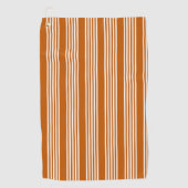 Beige and burnt orange five stripe pattern ゴルフタオル (正面)