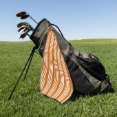 Beige and burnt orange five stripe pattern ゴルフタオル (グリーン)