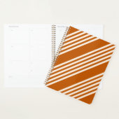 Beige and burnt orange five stripe pattern プランナー手帳 (ディスプレー)
