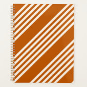 Beige and burnt orange five stripe pattern プランナー手帳 (正面)