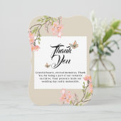 Beige and Cream Delicate Floral Portrait サンキューカード