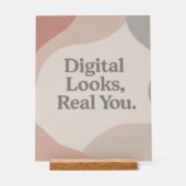 Beige and grey marble tones AI art  アクリルサイン (正面)