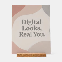 Beige and grey marble tones AI art  アクリルサイン