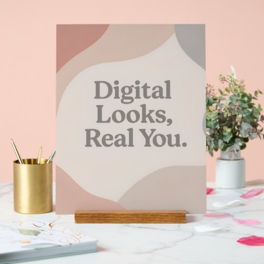 Beige and grey marble tones AI art  アクリルサイン (ウェディング)