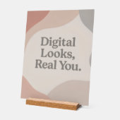 Beige and grey marble tones AI art  アクリルサイン (傾斜)