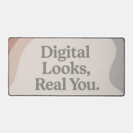 Beige and grey marble tones AI art  デスクマット