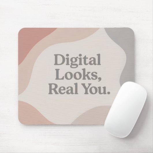 Beige and grey marble tones AI art  マウスパッド (マウス)