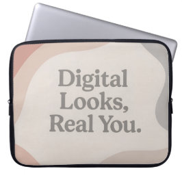 Beige and grey marble tones AI art  ラップトップスリーブ