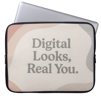 Beige and grey marble tones AI art  ラップトップスリーブ