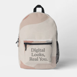 Beige and grey marble tones AI Print Cut Sew Bag プリントバックパック