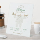 Beige and Light Green Baby Shower Invitation 台座サイン (インサイチュ)