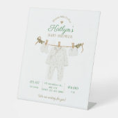 Beige and Light Green Baby Shower Invitation 台座サイン (正面)