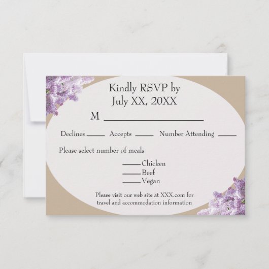 Beige and Lilac RSVP card (正面)