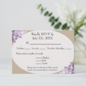 Beige and Lilac RSVP card (スタンド正面)