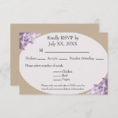 Beige and Lilac RSVP card (正面/裏面)