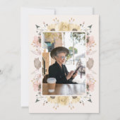 Beige and Pink Floral Photo Retirement Party 招待状 (裏面)