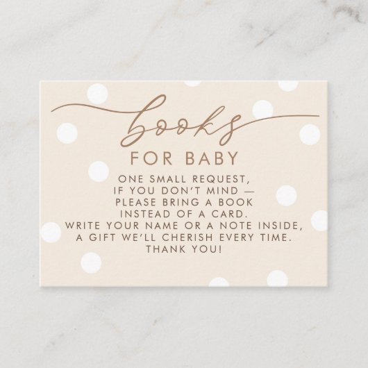 Beige and White Books For Baby Request エンクロージャーカード (正面)