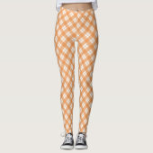 Beige and white checkered leggings displayed  レギンス (正面)