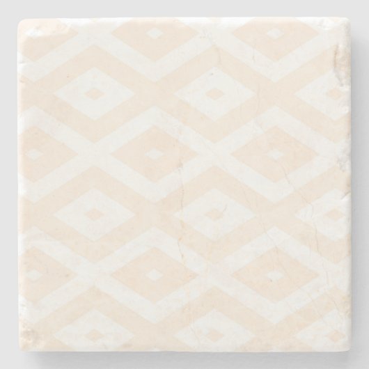 Beige and white diamond pattern ストーンコースター (正面)